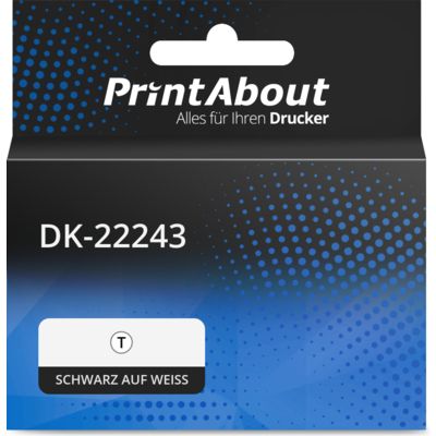 Etikettenrolle kompatibel mit Brother DK-22243 - (102 mm) - Schwarz auf weiß