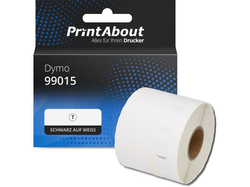 PrintAbout Etikett 99015 Schwarz auf weiß (54 mm x 70 mm) für Dymo