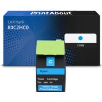 Toner kompatibel mit Lexmark 80C2HC0 (802HC) - Cyan - Hohe Kapazität
