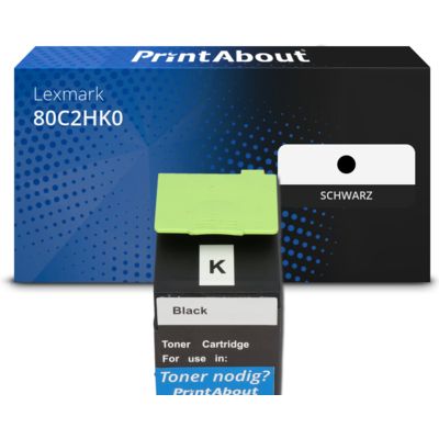 Toner kompatibel mit Lexmark 80C2HK0 (802HK) - Schwarz - Hohe Kapazität