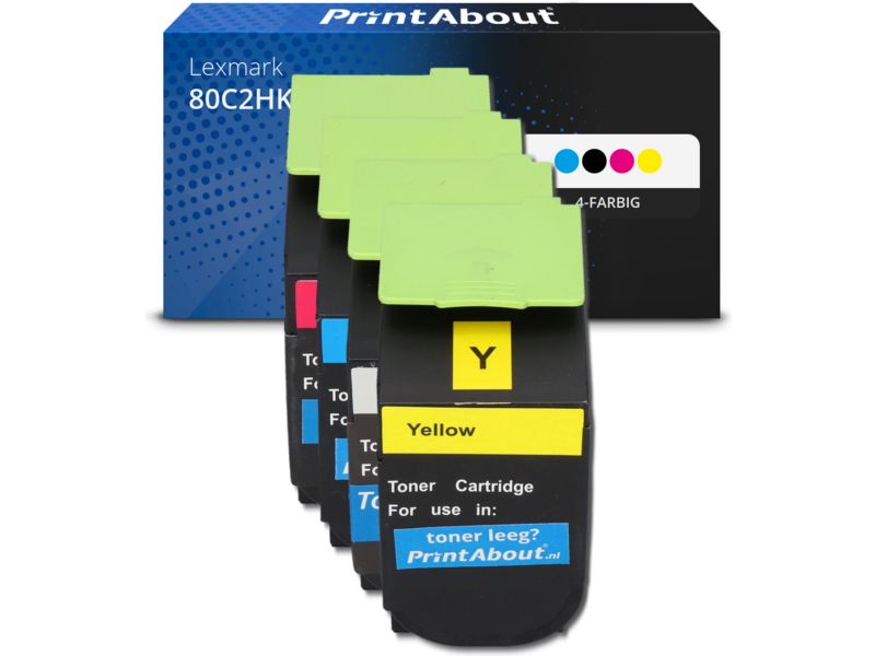 PrintAbout Toner 80C2HK0 (802HK) 4-farbig Multipack Hohe Kapazität für Lexmark