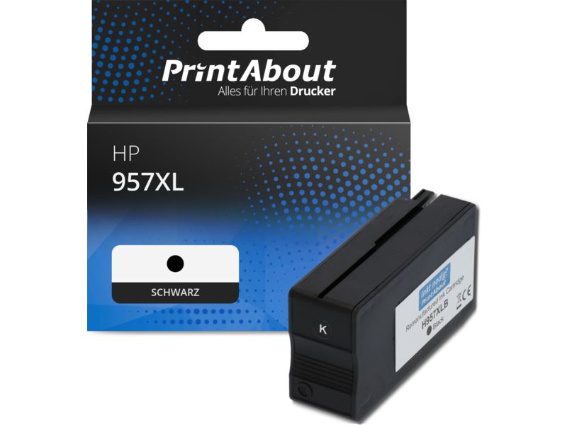 PrintAbout Druckerpatrone 957XL (L0R40AE) Schwarz Hohe Kapazität für HP