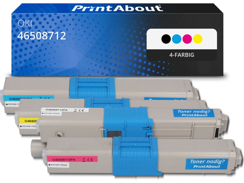 PrintAbout Toner 46508712 4-farbig Multipack für OKI