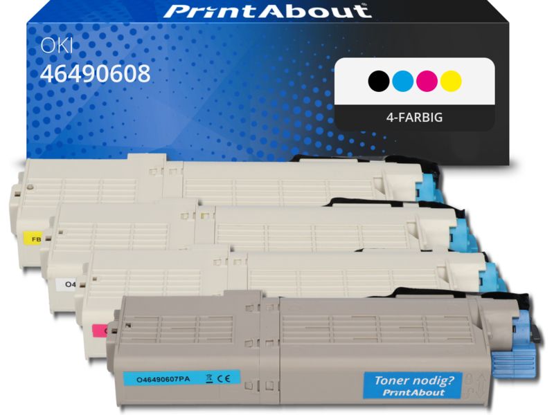 PrintAbout Toner 46490608 4-farbig Multipack für OKI