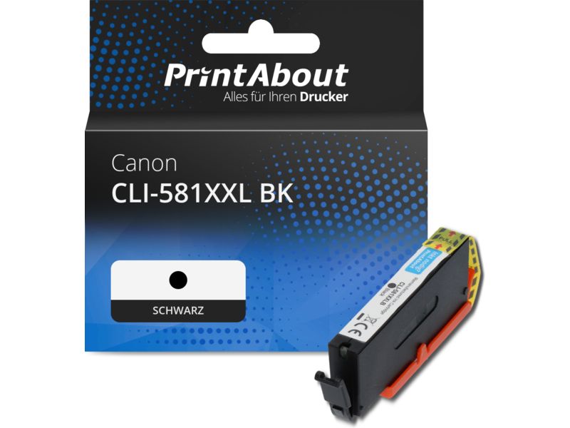 PrintAbout Druckerpatrone CLI-581XXL BK Schwarz Extra hohe Kapazität für Canon