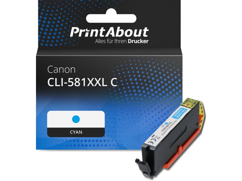 PrintAbout Druckerpatrone CLI-581XXL C Cyan Extra hohe Kapazität für Canon