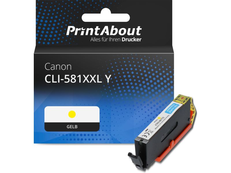 PrintAbout Druckerpatrone CLI-581XXL Y Gelb Extra hohe Kapazität für Canon