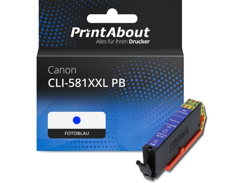 PrintAbout Druckerpatrone CLI-581XXL PB Fotoblau Extra hohe Kapazität für Canon