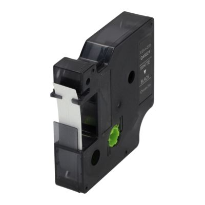 Schriftband kompatibel mit Dymo 45021 (S0720610) - (12 mm) - Weiß auf schwarz