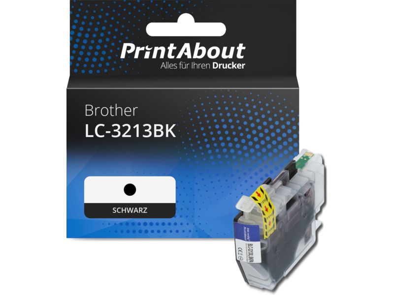 PrintAbout Druckerpatrone LC-3213BK Schwarz Hohe Kapazität für Brother