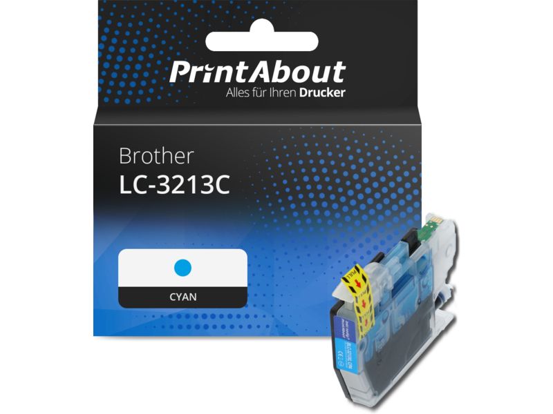 PrintAbout Druckerpatrone LC-3213C Cyan Hohe Kapazität für Brother