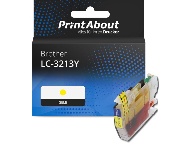 PrintAbout Druckerpatrone LC-3213Y Gelb Hohe Kapazität für Brother