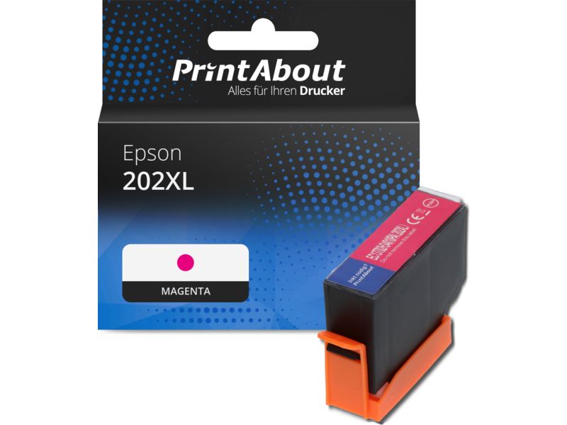PrintAbout Druckerpatrone kompatibel mit Epson 202XL (C13T02H34010) - Magenta - Hohe Kapazität