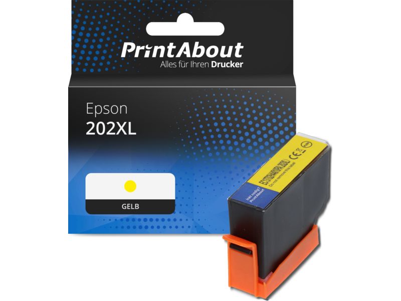 PrintAbout Druckerpatrone 202XL (C13T02H44010) Gelb Hohe Kapazität für Epson