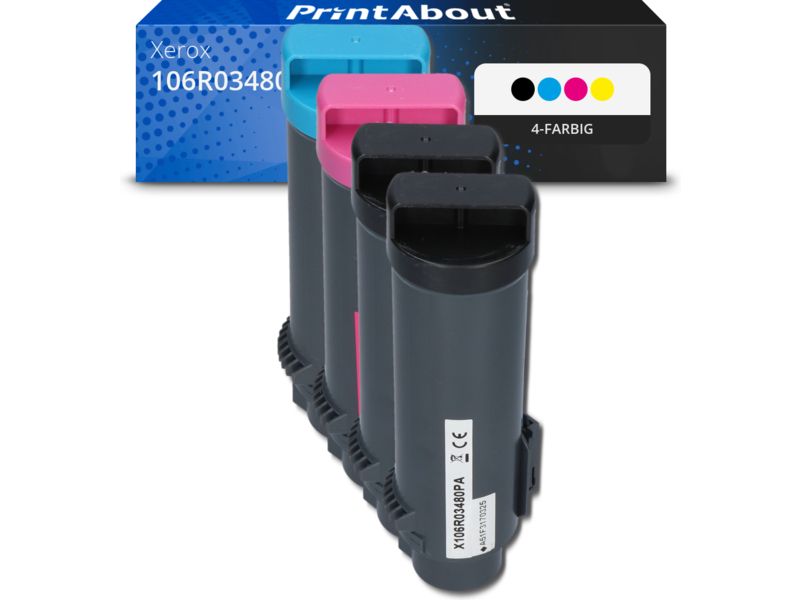 PrintAbout Toner 106R03480 4-farbig Multipack für Xerox