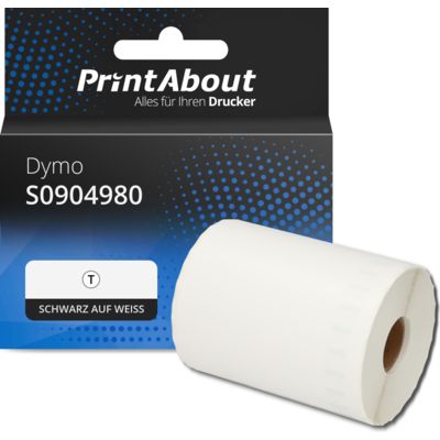 Etikettenrolle kompatibel mit Dymo S0904980 - (104 mm x 159 mm) - Schwarz auf weiß