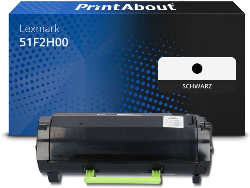 PrintAbout Toner kompatibel mit Lexmark 51F2H00 (512H) - Schwarz - Hohe Kapazität