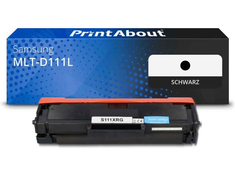 PrintAbout Toner MLT-D111L (SU799A) Schwarz Hohe Kapazität für Samsung
