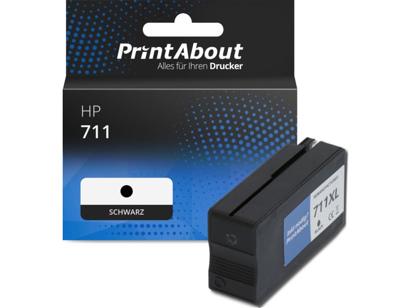 PrintAbout Druckerpatrone 711 (CZ133A) Schwarz für HP