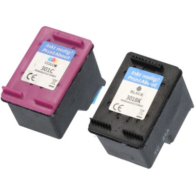 Druckerpatrone kompatibel mit HP 301 (N9J72AE) - Schwarz + 3 Farben - Multipack