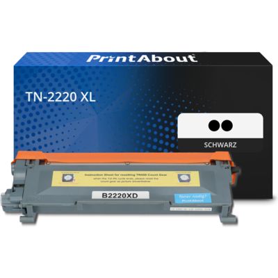 Toner kompatibel mit Brother TN-2220 - 2x Schwarz - Extra hoher Kapazität - Mulitpack