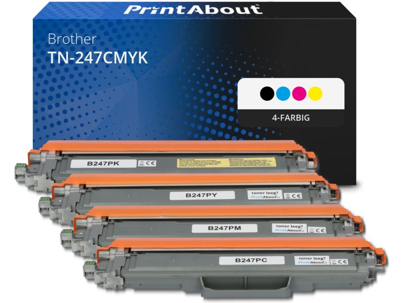 PrintAbout Toner TN-247CMYK 4-farbig Multipack Hohe Kapazität für Brother