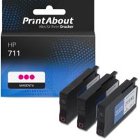 Druckerpatrone kompatibel mit HP 711 (CZ135A) - 3x Magenta - Multipack