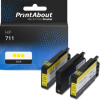Druckerpatrone kompatibel mit HP 711 (CZ136A) - 3x Gelb - Multipack