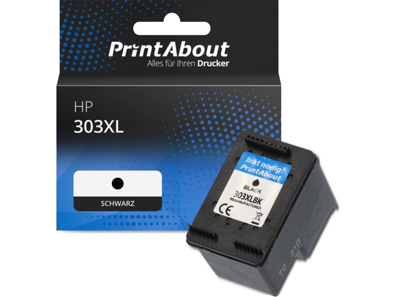 PrintAbout Druckerpatrone 303XL (T6N04AE) Schwarz Hohe Kapazität für HP