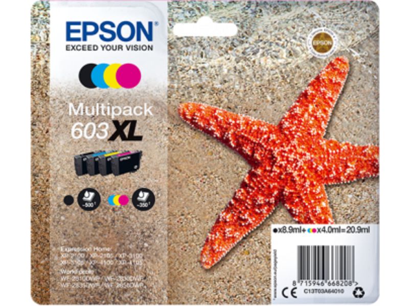 Epson 603XL (C13T03A64010) - 4-farbig - Druckerpatrone - Hohe Kapazität - Multipack