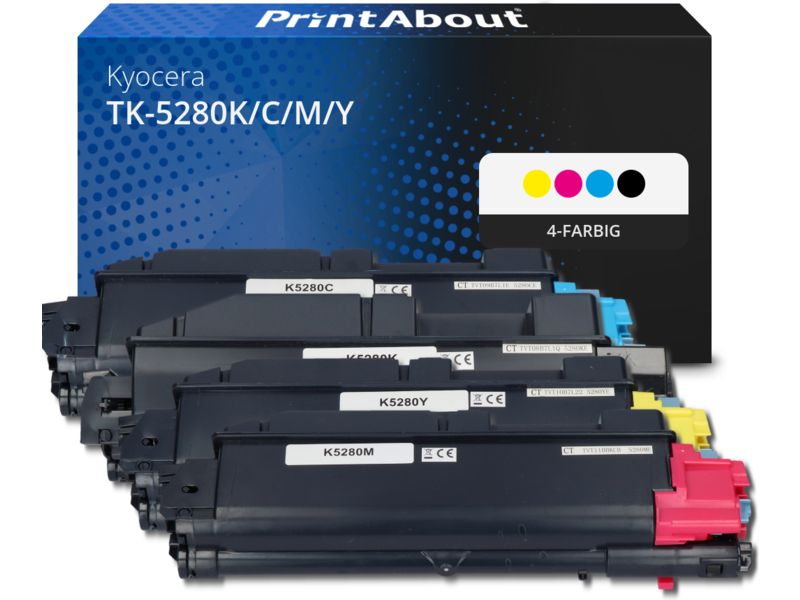 PrintAbout Toner TK-5280K/C/M/Y 4-farbig Multipack für Kyocera