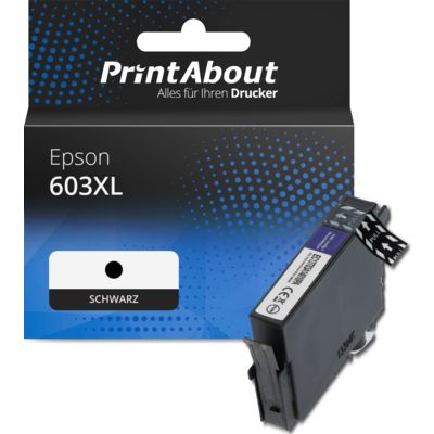 Druckerpatrone kompatibel mit Epson 603XL (C13T03A14010) - Schwarz - Hohe Kapazität
