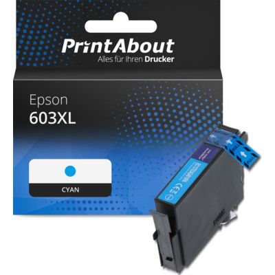 Druckerpatrone kompatibel mit Epson 603XL (C13T03A24010) - Cyan - Hohe Kapazität