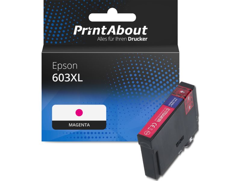 PrintAbout Druckerpatrone 603XL (C13T03A34010) Magenta Hohe Kapazität für Epson
