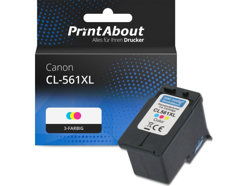 PrintAbout Druckerpatrone CL-561XL (CL-561XL) 3-farbig Hohe Kapazität für Canon