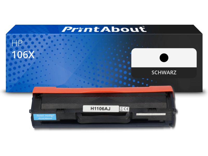 PrintAbout Toner 106X (W1106X) Schwarz Hohe Kapazität für HP