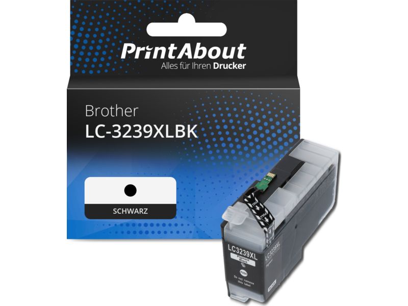 PrintAbout Druckerpatrone LC-3239XLBK Schwarz Hohe Kapazität für Brother