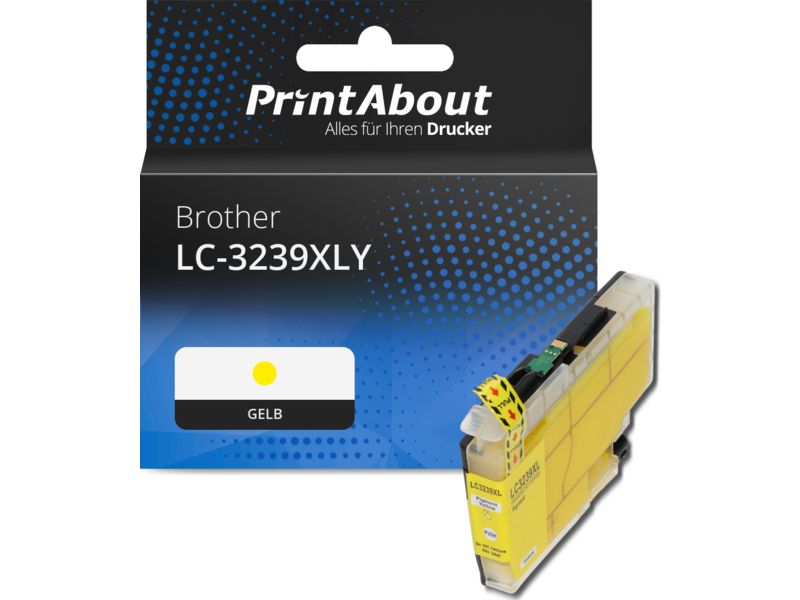 PrintAbout Druckerpatrone LC-3239XLY Gelb Hohe Kapazität für Brother