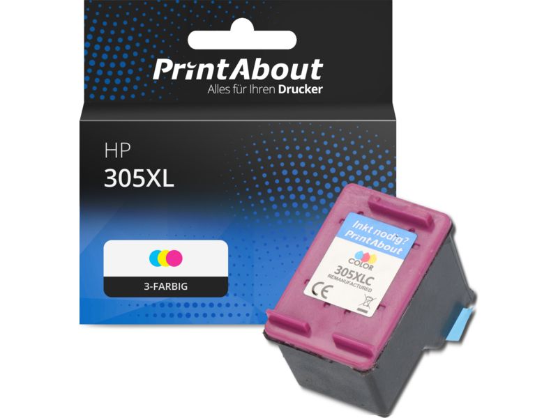 PrintAbout Druckerpatrone 305XL (3YM63AE) 3-farbig Hohe Kapazität für HP