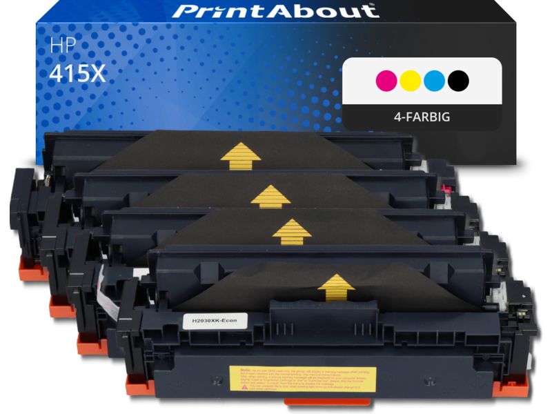 PrintAbout Toner 415X (W2030/31/32/33X) 4-farbig Multipack Hohe Kapazität für HP