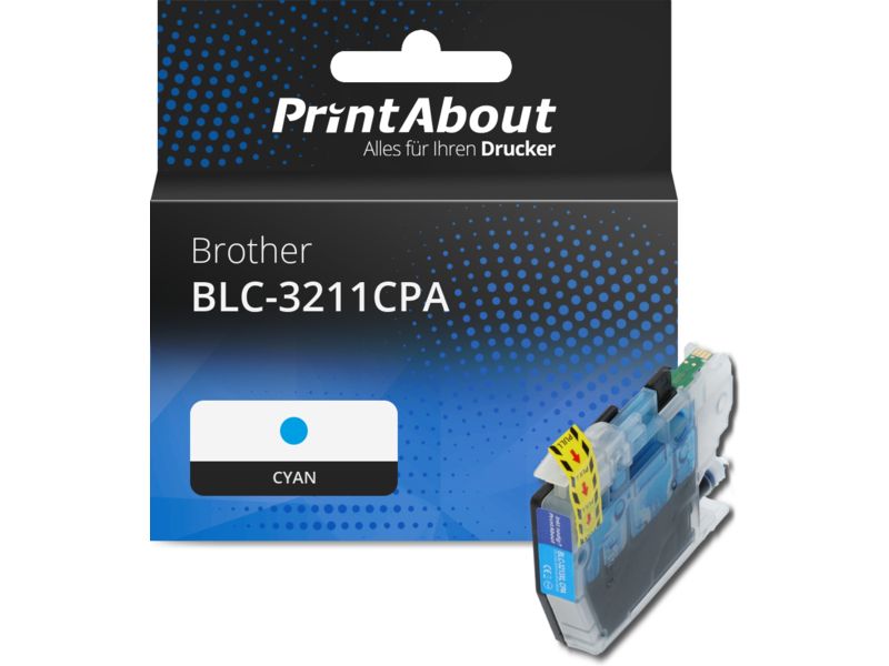 PrintAbout Druckerpatrone BLC-3211CPA Cyan Hohe Kapazität für Brother