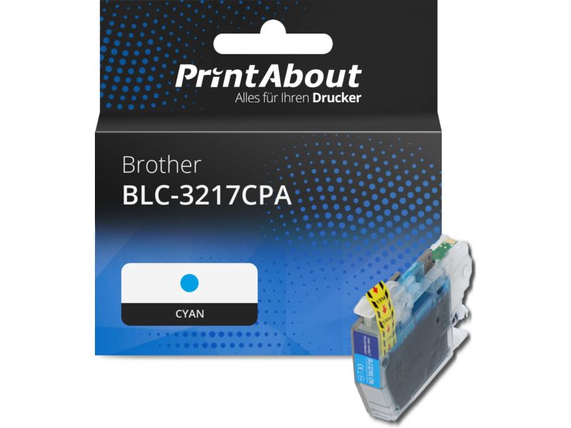PrintAbout Druckerpatrone BLC-3217CPA Cyan Hohe Kapazität für Brother