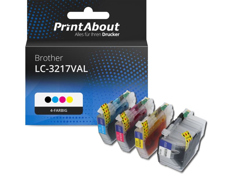 PrintAbout Druckerpatrone LC-3217VAL 4-farbig Multipack für Brother