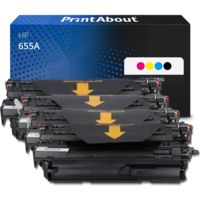 Toner kompatibel mit HP 655A (CF450A) - 4-farbig - Multipack
