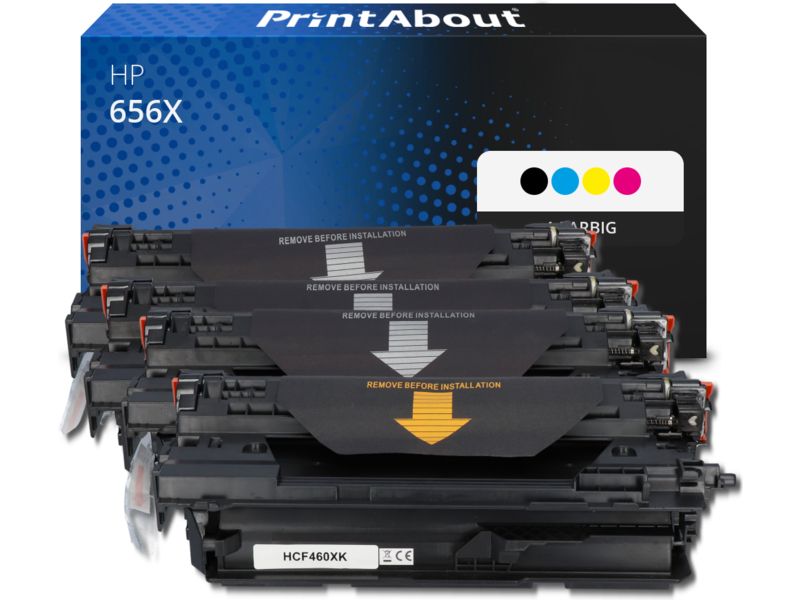 PrintAbout Toner 656X (CF460X) 4-farbig Multipack Hohe Kapazität für HP