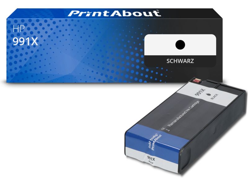 PrintAbout Druckerpatrone 991X (M0K02AE) Schwarz Hohe Kapazität für HP