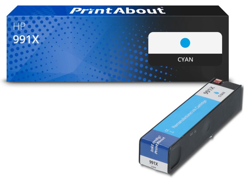 PrintAbout Druckerpatrone 991X (M0J90AE) Cyan Hohe Kapazität für HP