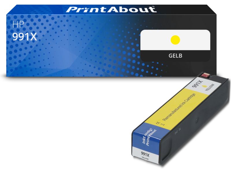 PrintAbout Druckerpatrone 991X (M0J98AE) Gelb Hohe Kapazität für HP