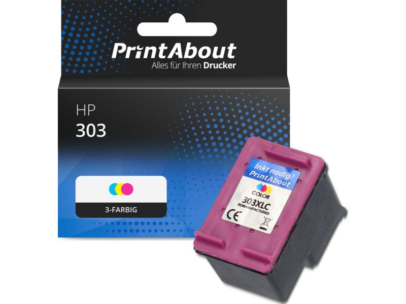 PrintAbout Druckerpatrone kompatibel mit HP 303 (T6N01AE) - 3 Farben