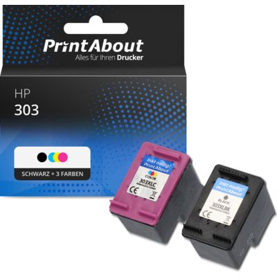 Druckerpatrone kompatibel mit HP 303 (3YM92AE) - Schwarz + 3 Farben